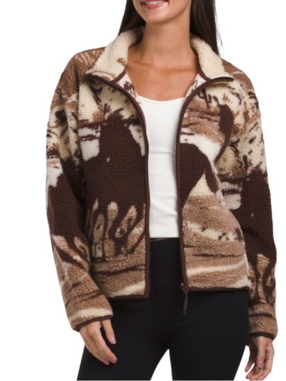 KYODAN sherpa mock neck full zip jacket